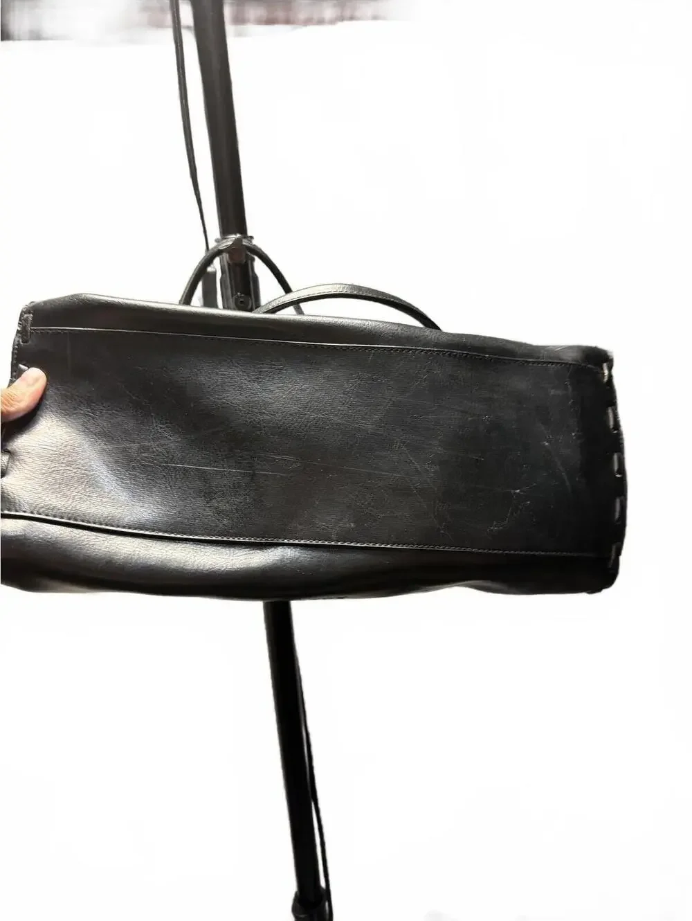 Black Vinyl shoulder Bag by XOXO.